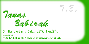 tamas babirak business card